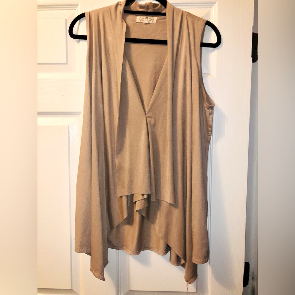 Pink Rose Sleeveless Open front Vest